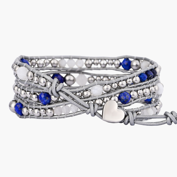 Pulseira Envoltório de Proteção Celestial de Lápis-Lazúli