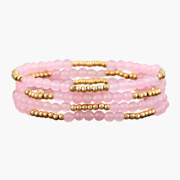 Conjunto de Pulseiras Radiância Quartzo Rosa