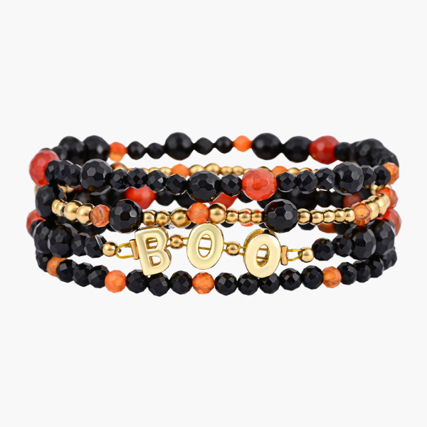 Conjunto de Pulseiras Halloween Abóbora
