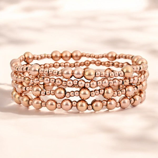 Conjunto de Pulseiras Serenidade em Ouro Rosé