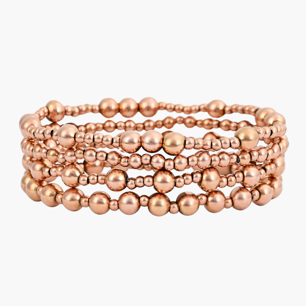 Conjunto de Pulseiras Serenidade em Ouro Rosé