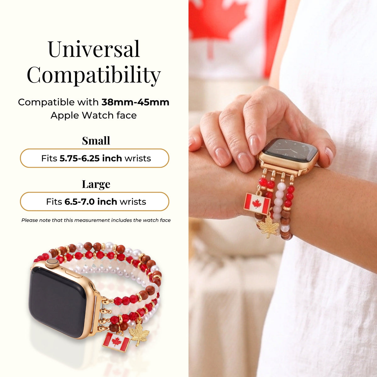Pulseira Stretch Apple Watch Canada Maple Pearl