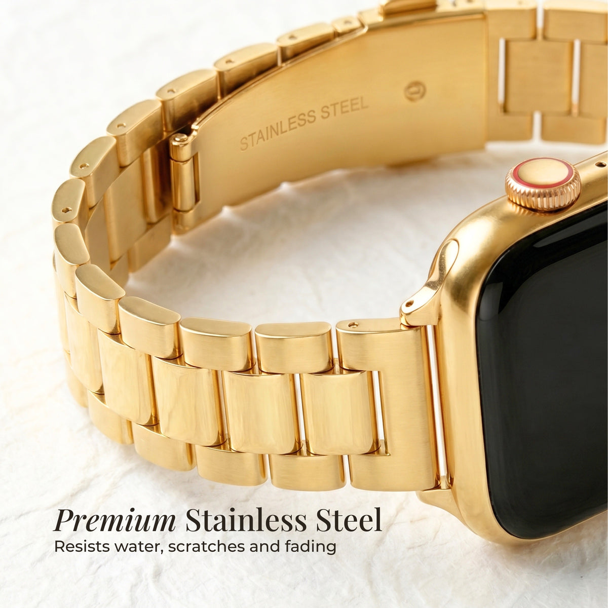 Pulseira Clássica de Luxo Dourada para Apple Watch