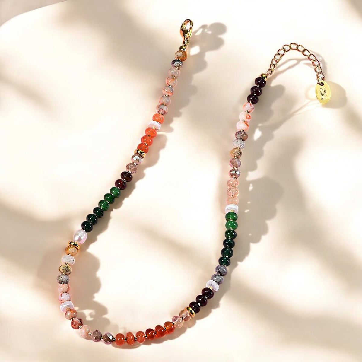 Colar de Pedra Natural Coral