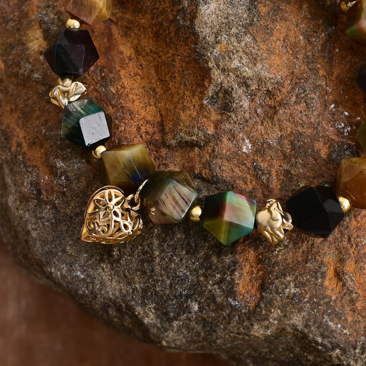 Pulseira de Encanto de Amor com Pedra da Lua