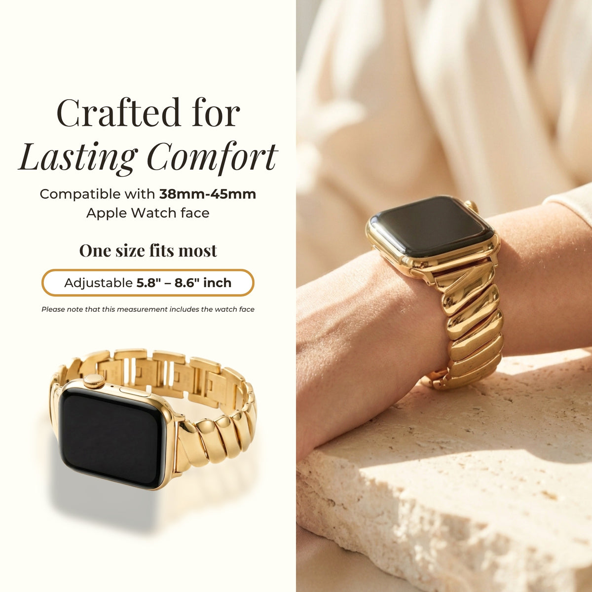 Pulseira de Luxo Golden Glamour para Apple Watch