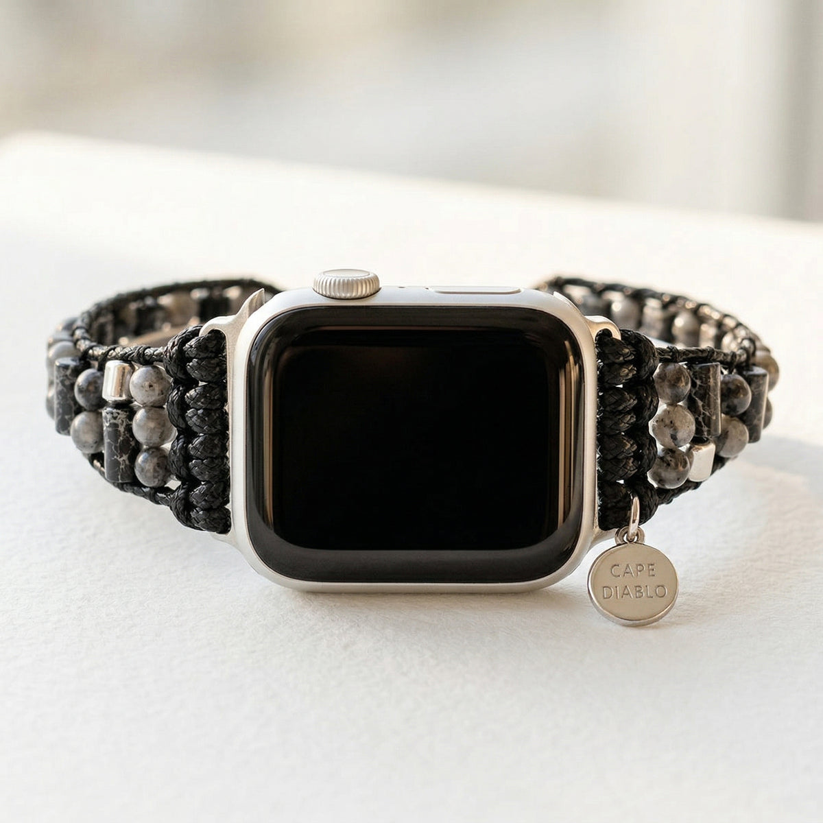 Pulseira Ativa Masculina de Labradorita para Apple Watch