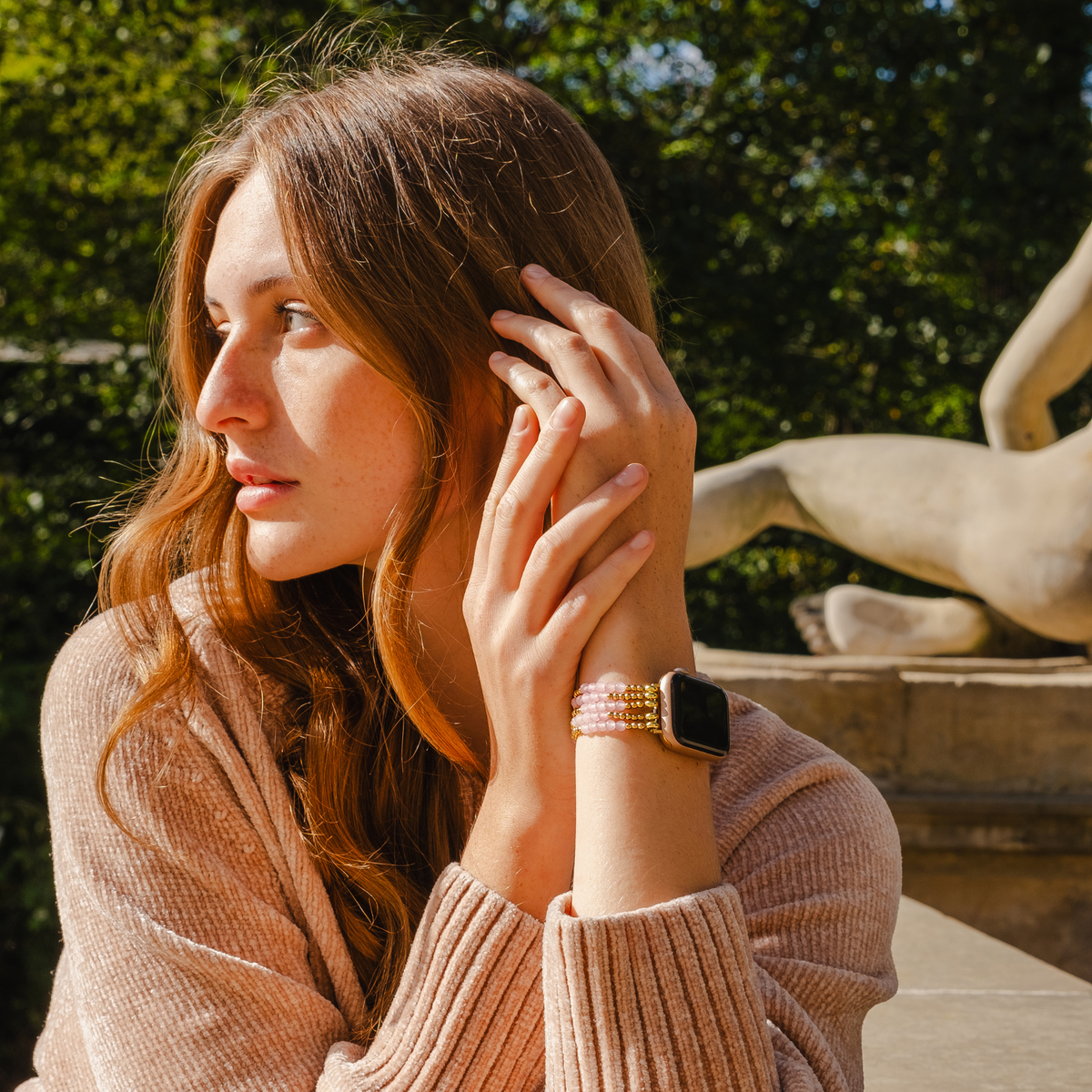 Pulseira Apple Watch Rose Quartz Radiance Stretch