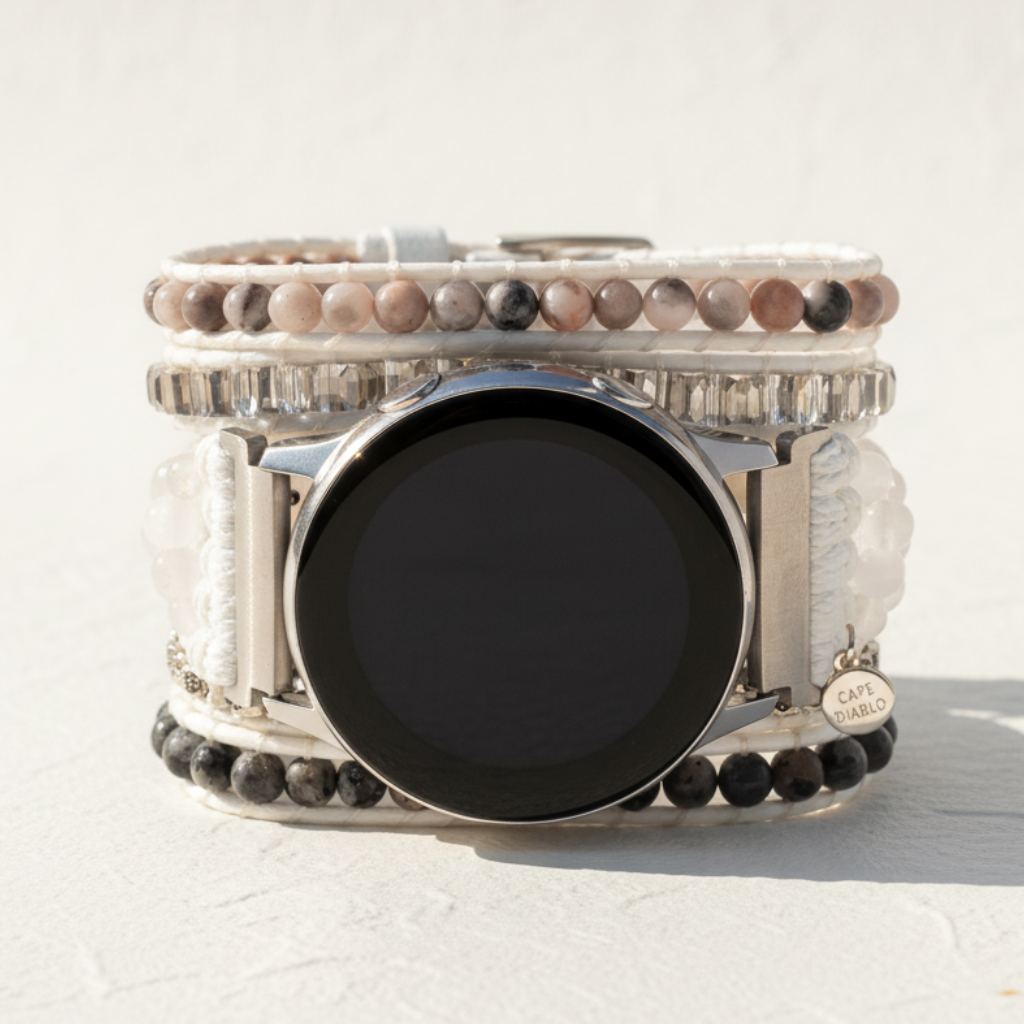 Pulseira Samsung Galaxy Watch de Labradorita Branca