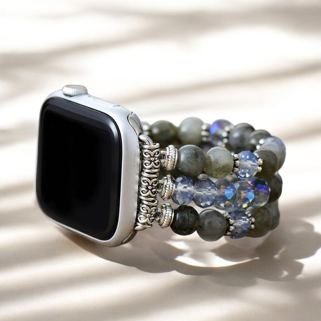 Pulseira Elástica de Cristal Ágata para Apple Watch