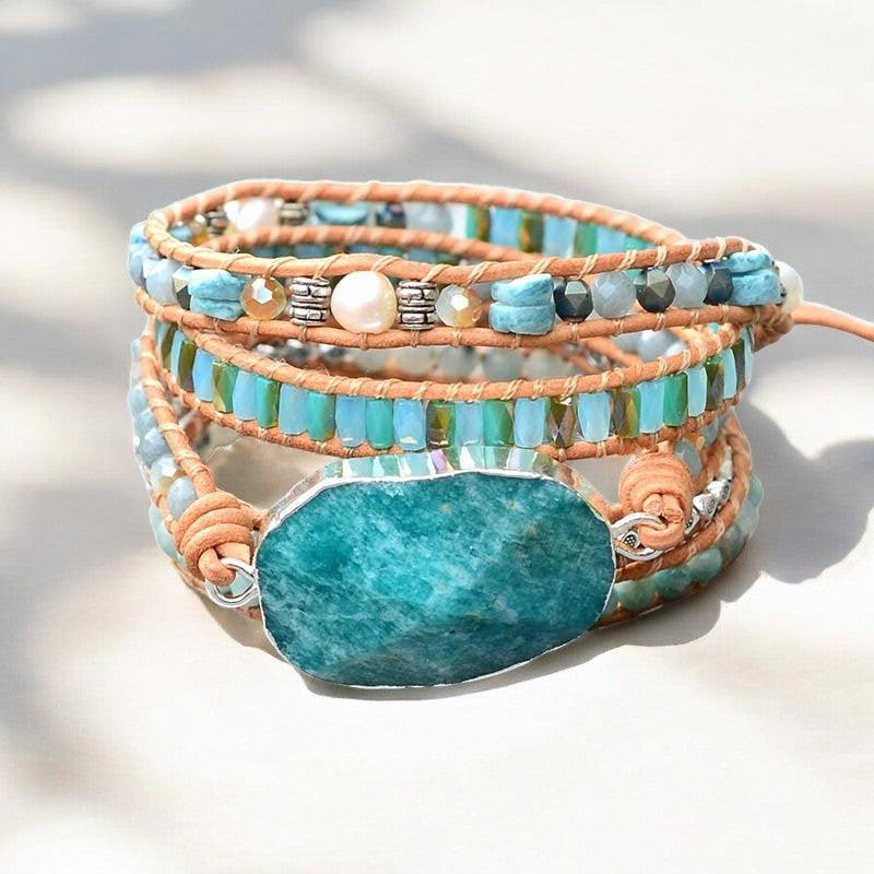 Pulseira Envolvente Amazonita Céu na Terra