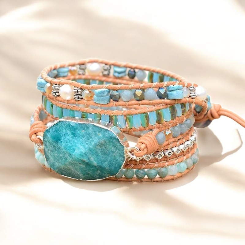 Pulseira Envolvente Amazonita Céu na Terra