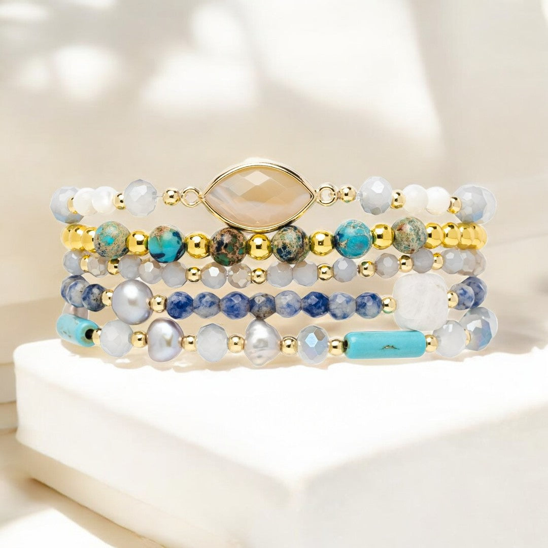 Pulseira elástica de cashmere turquesa para Apple Watch