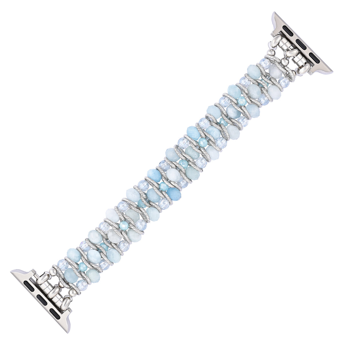 Pulseira Trançada de Safira Água-Marinha para Apple Watch