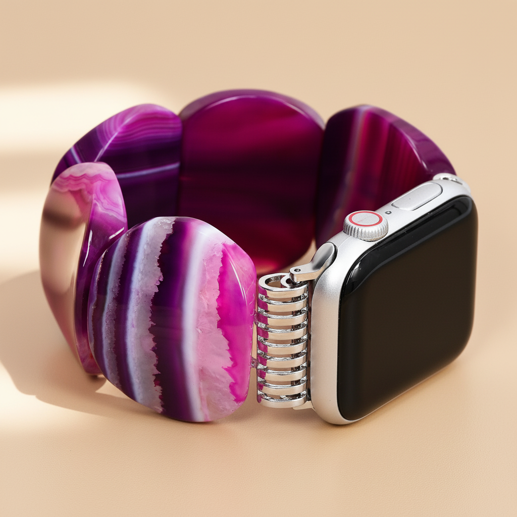 Pulseira elástica de ágata Mystic Plum para Apple Watch