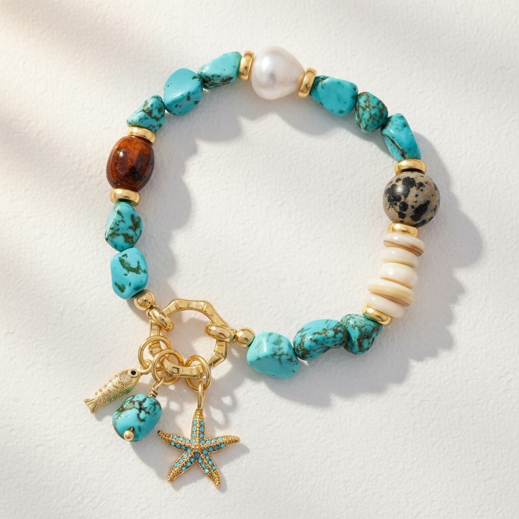 Pulseira de Charme Maré Turquesa
