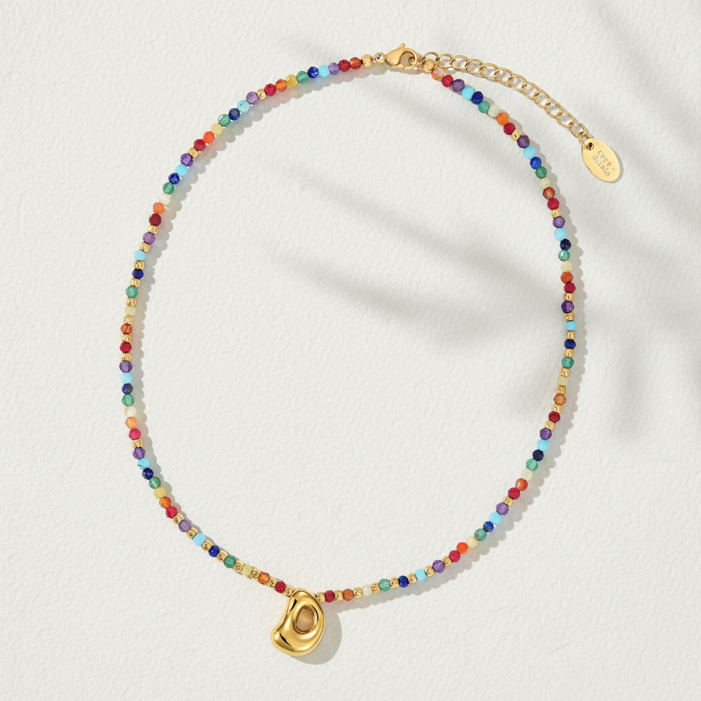 Colar Inicial Rainbow Bubble