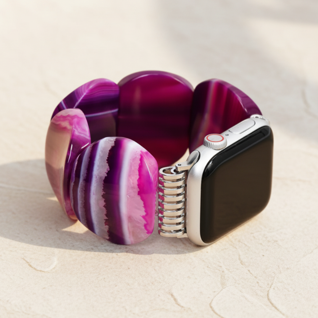 Pulseira elástica de ágata Mystic Plum para Apple Watch