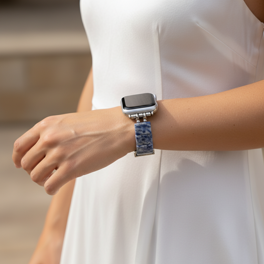 Pulseira Elástica de Sodalita Azul Horizonte para Apple Watch