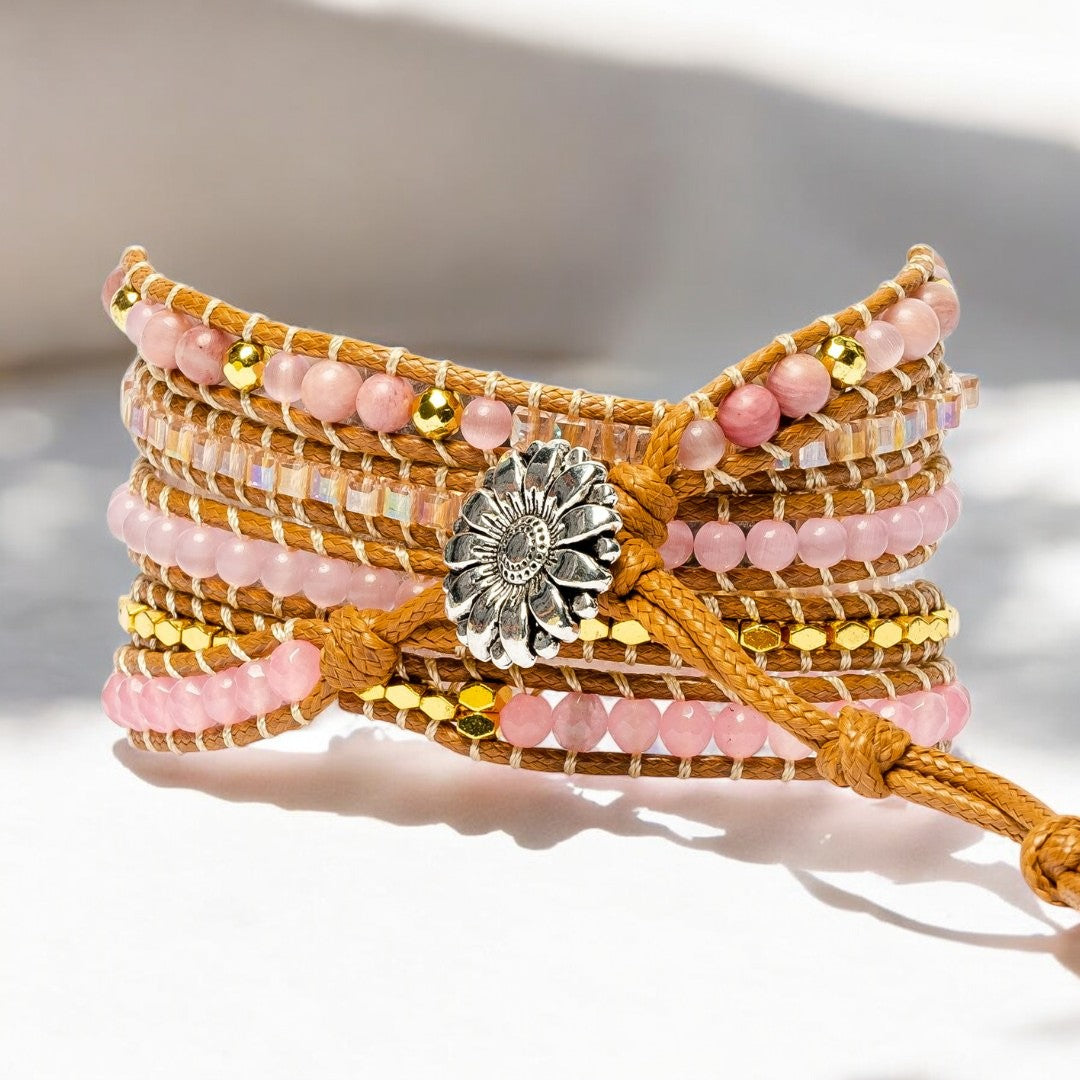 Pulseira Apple Watch de Quartzo Rosa Dourado