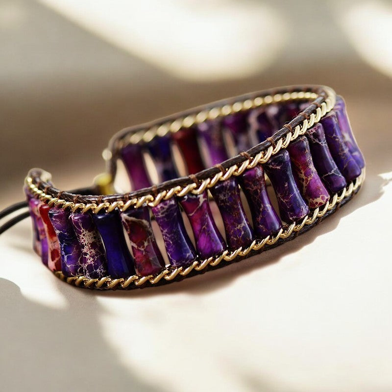 Pulseira de Energia de Jaspe Roxo Mágico