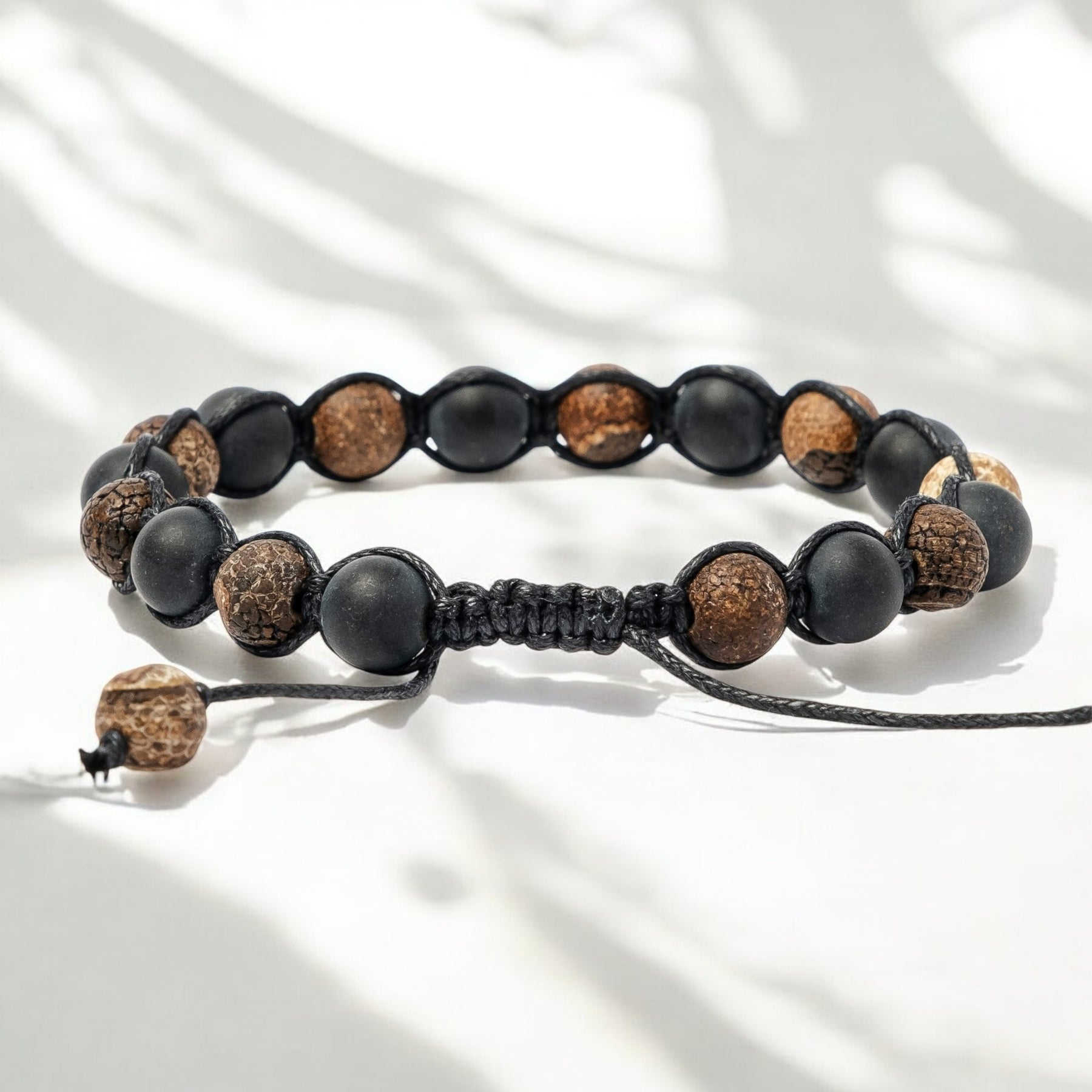 Pulseira Masculina de Ônix Rachado