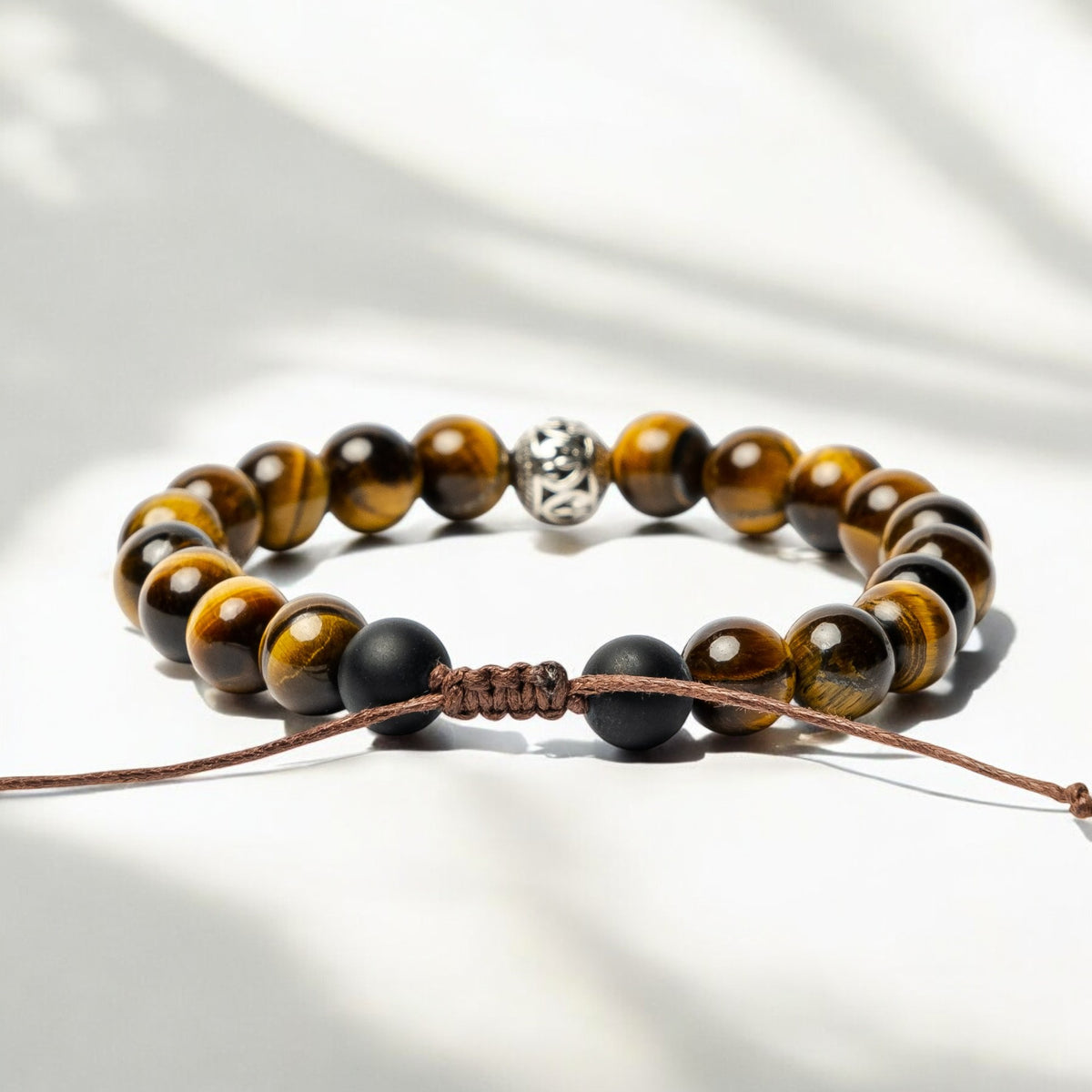 Pulseira Tibetana Masculina de Olho de Tigre