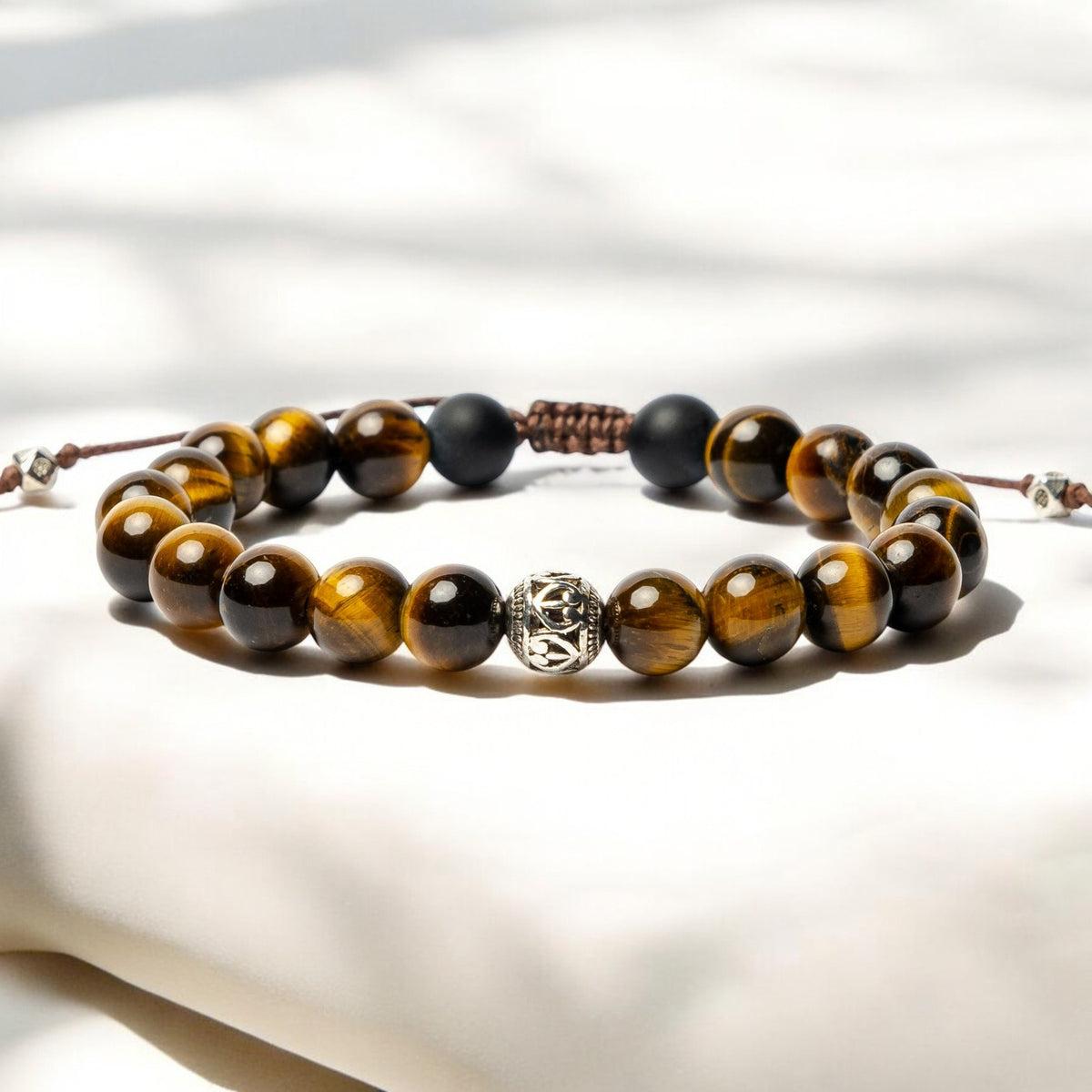 Pulseira Tibetana Masculina de Olho de Tigre