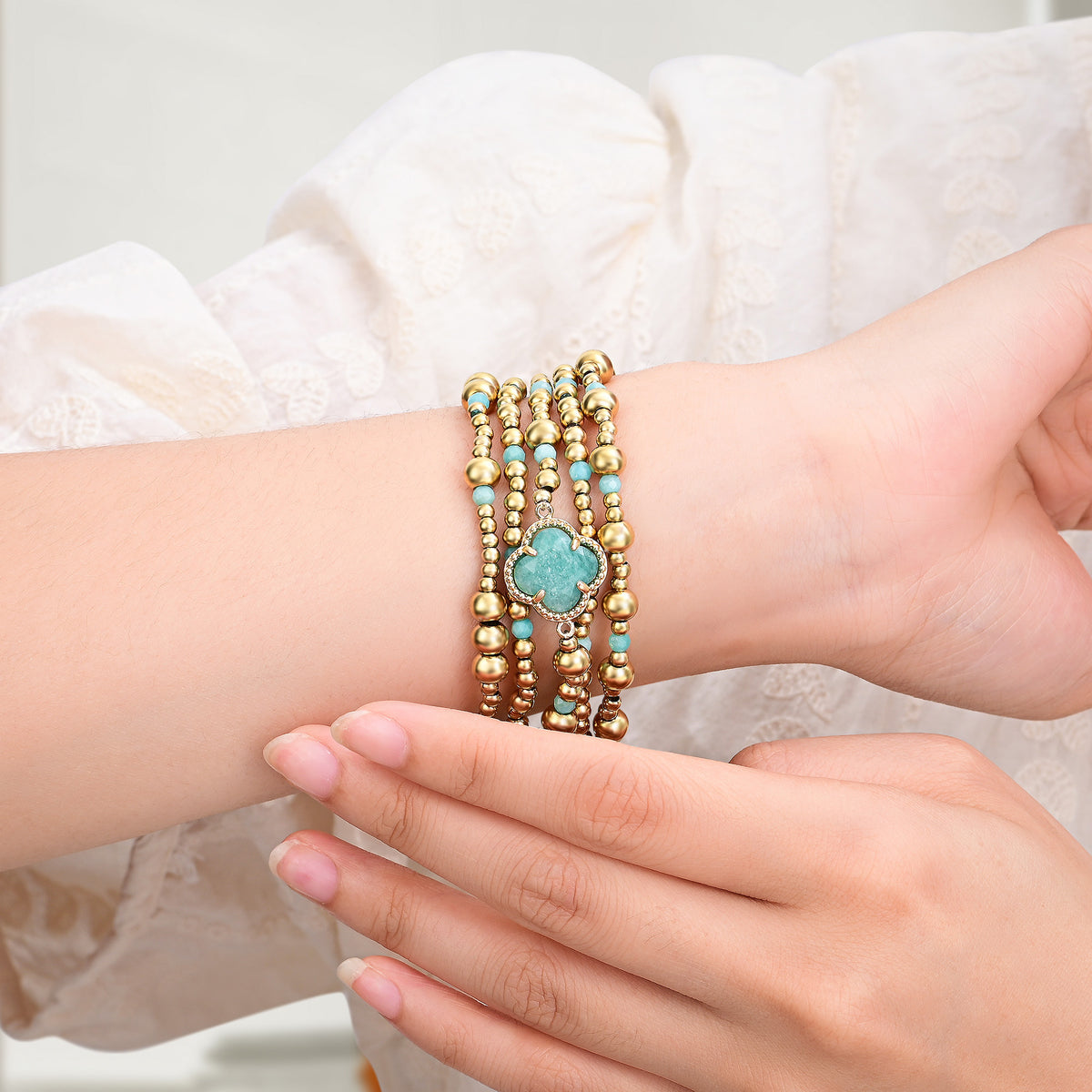 Pulseira Elástica Encanto de Amazonita para Apple Watch