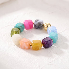 Pulseira robusta de pedras mistas Coastal Bloom