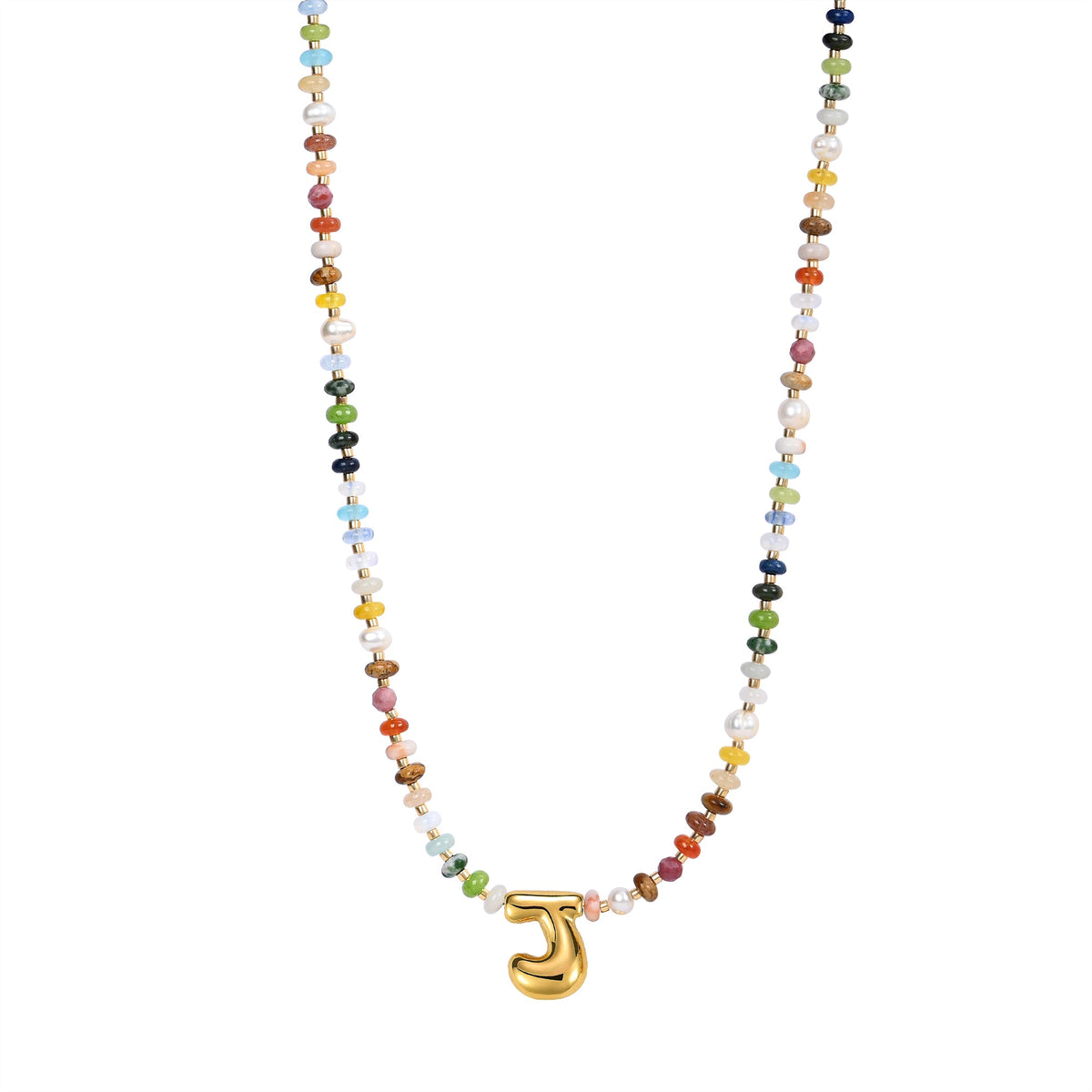 Colar com Letras Bolha Multicoloridas