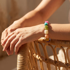 Pulseira robusta de pedras mistas Coastal Bloom