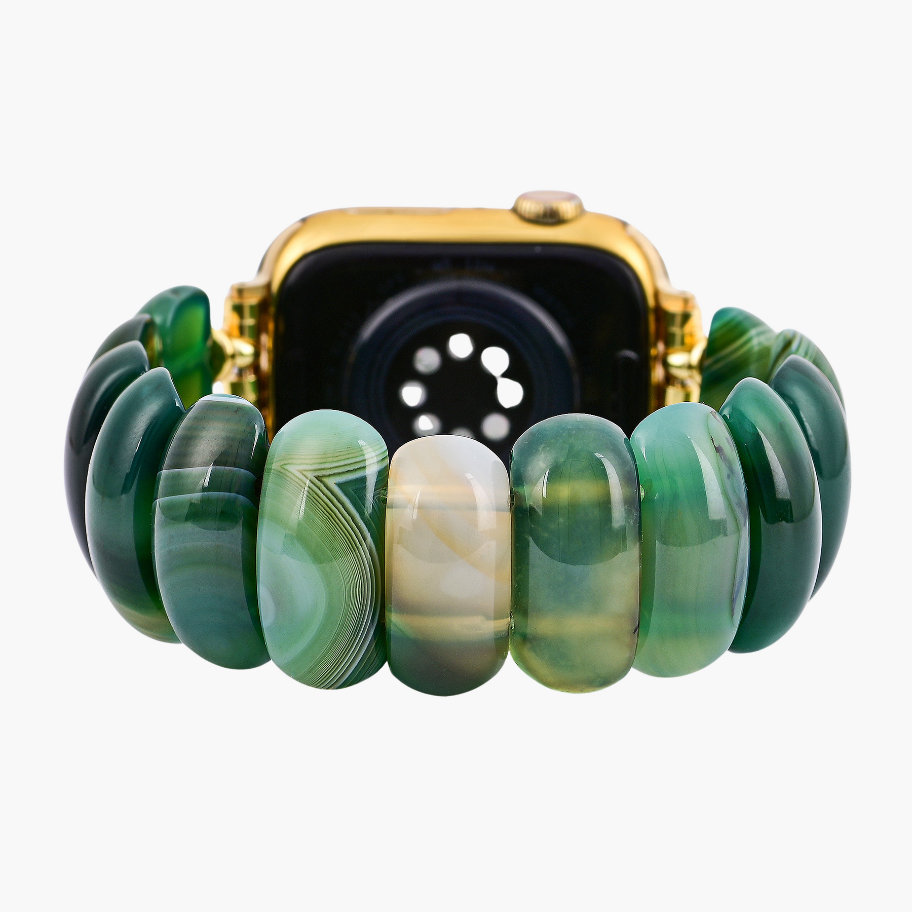 Pulseira de Apple Watch de Agata Verde Esmeralda