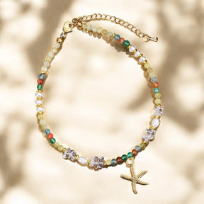 Pulseira de Estrela do Mar ao Pôr do Sol Dourado