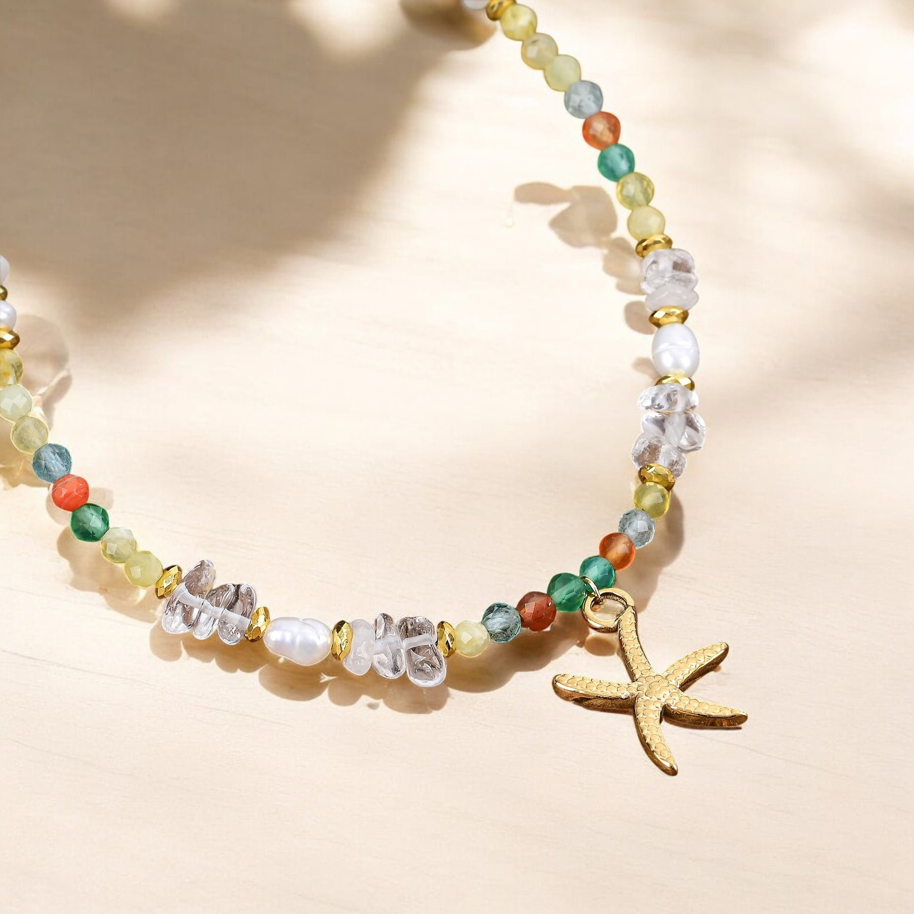 Pulseira de Estrela do Mar ao Pôr do Sol Dourado