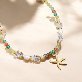 Pulseira de Estrela do Mar ao Pôr do Sol Dourado
