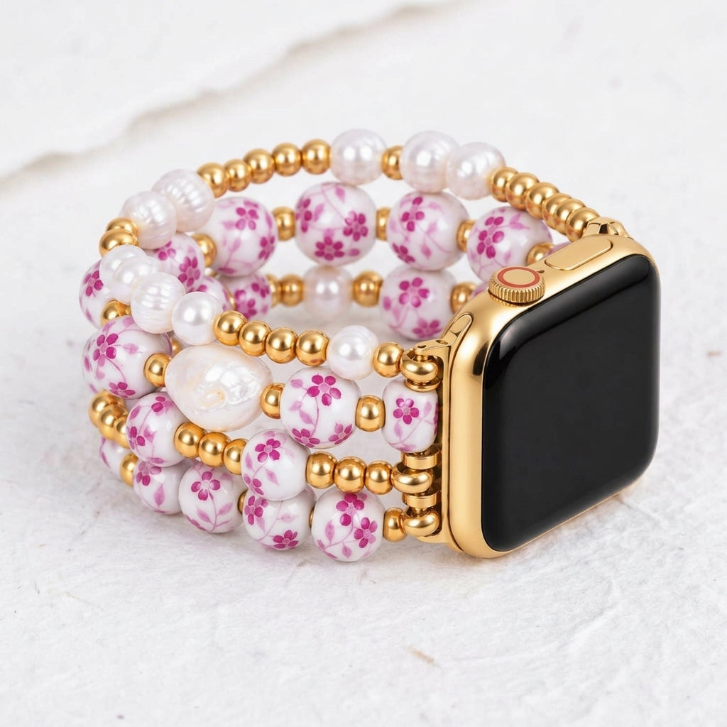 Pulseira para Apple Watch Porcelain Garden Flor de Rosa