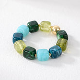 Pulseira robusta de contas mistas Maré Verde.calc