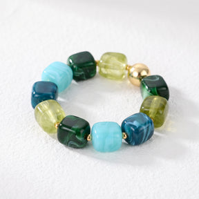 Pulseira robusta de contas mistas Maré Verde.calc