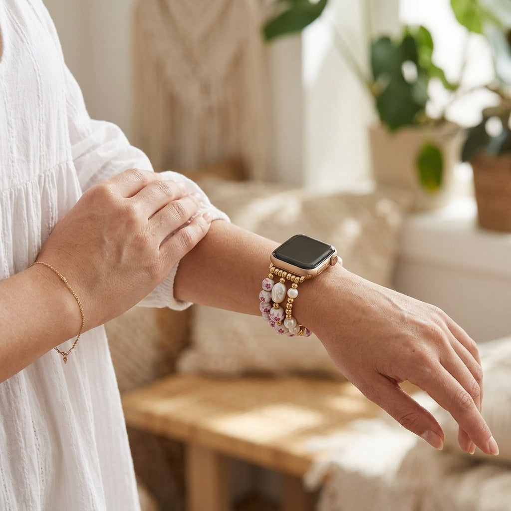 Pulseira para Apple Watch Porcelain Garden Flor de Rosa