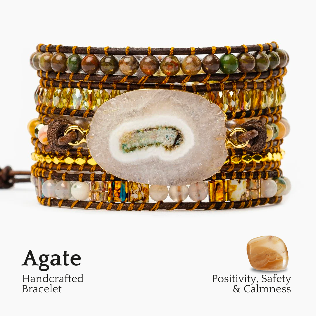 Pulseira Envoltória de Ágata Deusa do Luar