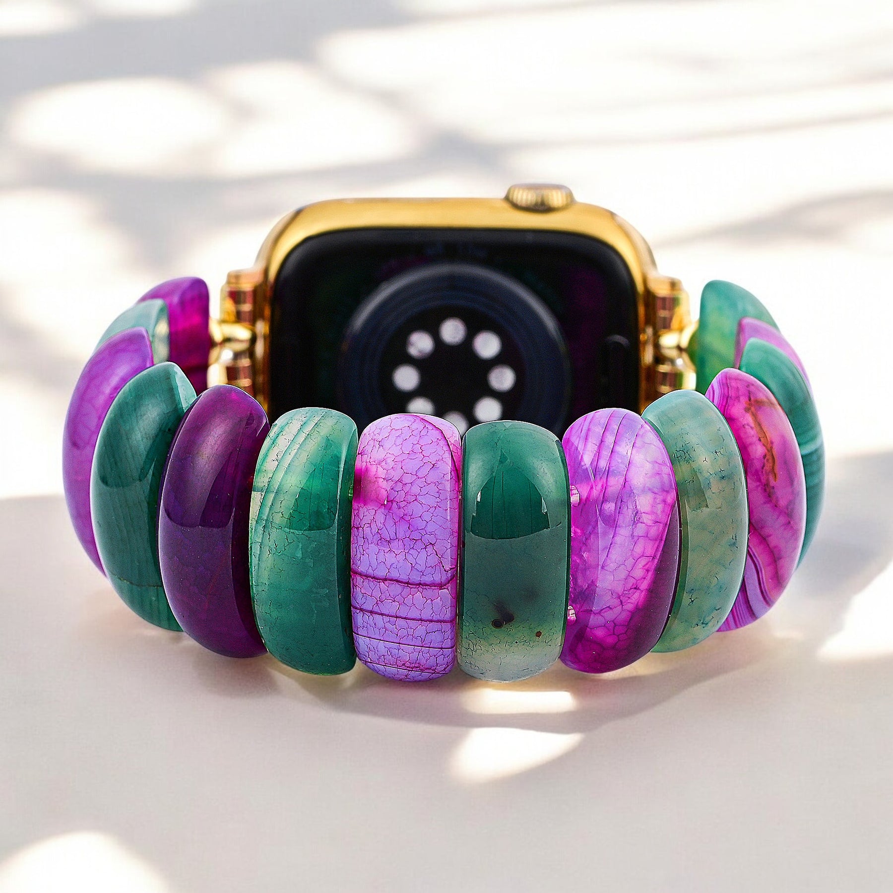 Pulseira Elástica Bohemian Jewel Agate para Apple Watch