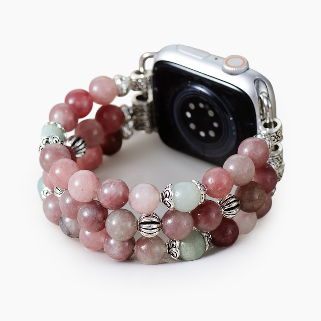 Pulseira elástica Apple Watch na cor rosa escuro