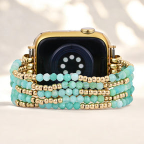 Pulseira elástica de Amazonita luminosa para Apple Watch