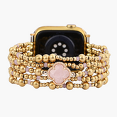Pulseira Elástica Elegância Quartzo Rosa Encantado para Apple Watch