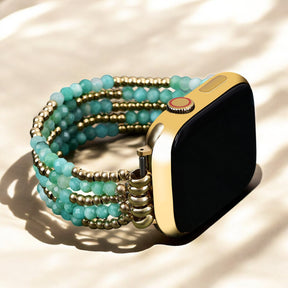 Pulseira elástica de Amazonita luminosa para Apple Watch