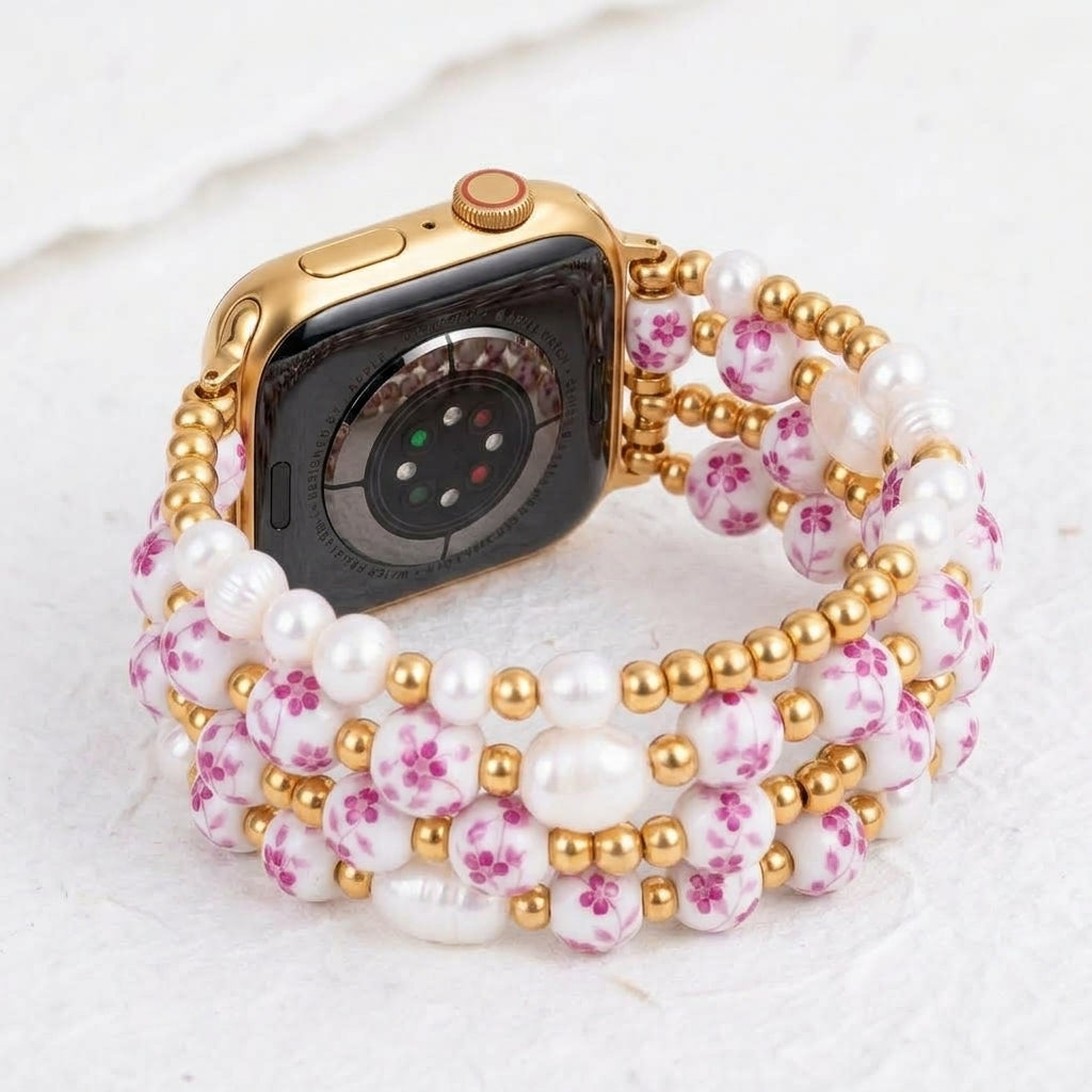 Pulseira para Apple Watch Porcelain Garden Flor de Rosa