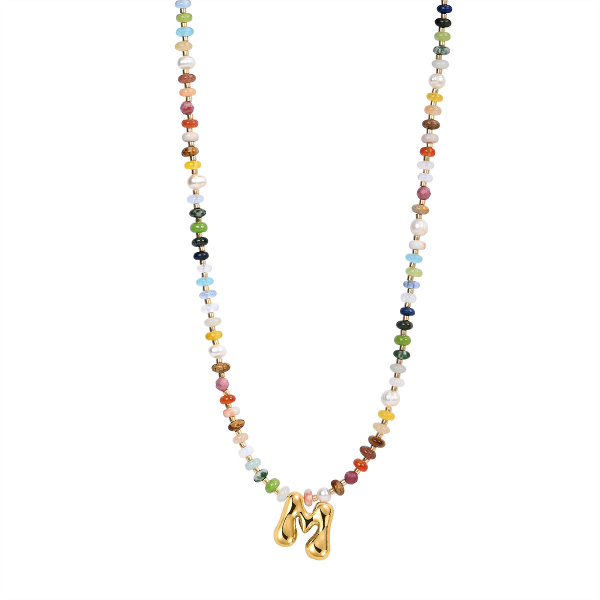 Colar com Letras Bolha Multicoloridas
