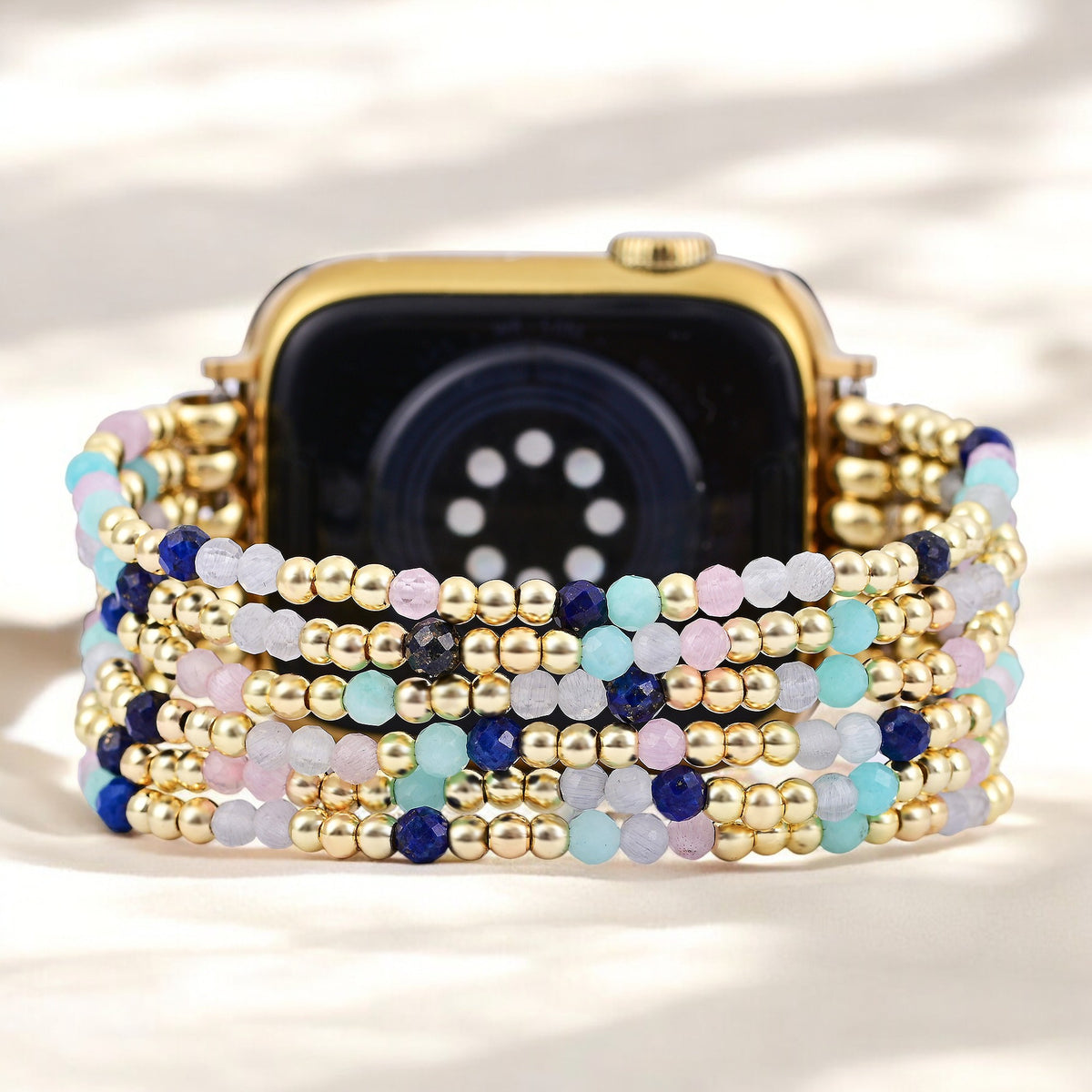 Pulseira Elástica de Amazonita Lápis-Joia para Apple Watch