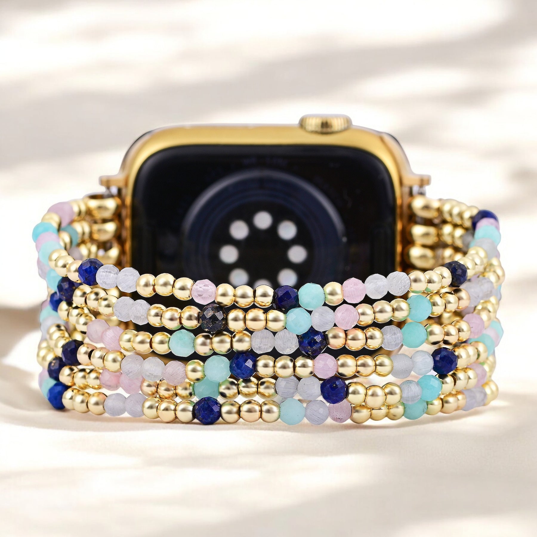 Pulseira Elástica de Amazonita Lápis-Joia para Apple Watch